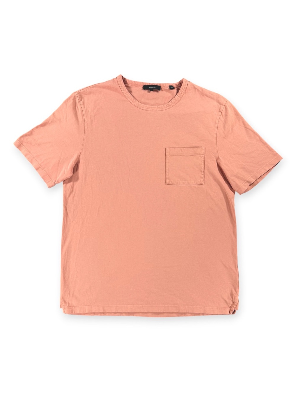 Vince 100% Cotton Men's Pocket Crewneck T-Shirt - Coral - Size M